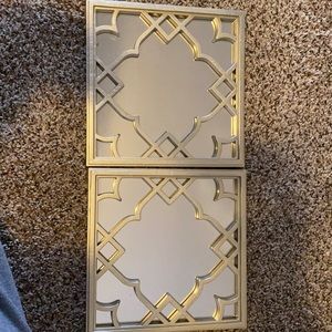 Set of Two Decorative Silver Mirrors